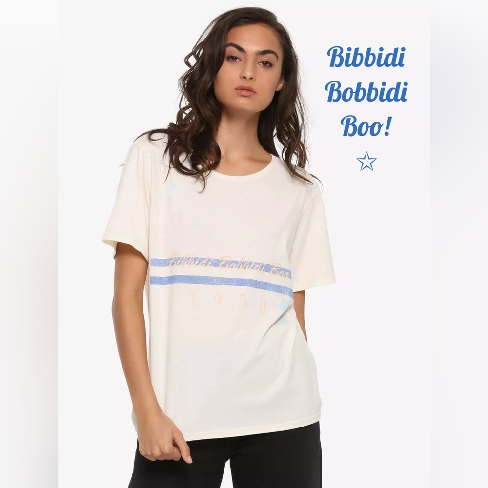 DISNEY PRINCESS CINDERELLA Bibbidi Bobbidi Boo TEE SHIRT! Scoopneck Soft NWT
